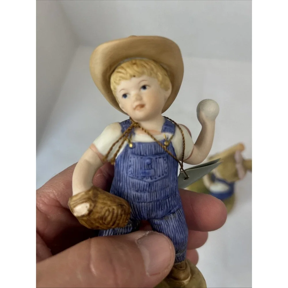 Denim Days LET'S PLAY BALL Danny Debbie Figurine 1522 Vintage No Box -Has Tag